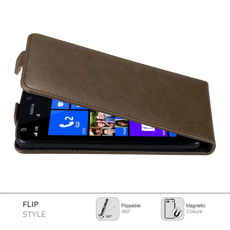 Cadorabo Hülle kompatibel mit Nokia Lumia 925 Schutzhülle im Flip Design mit Magnetverschluss