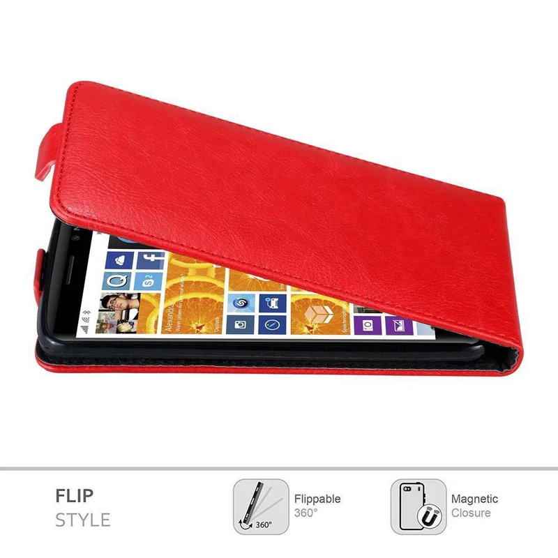 Cadorabo Hülle kompatibel mit Nokia Lumia 830 Schutzhülle im Flip Design mit Magnetverschluss
