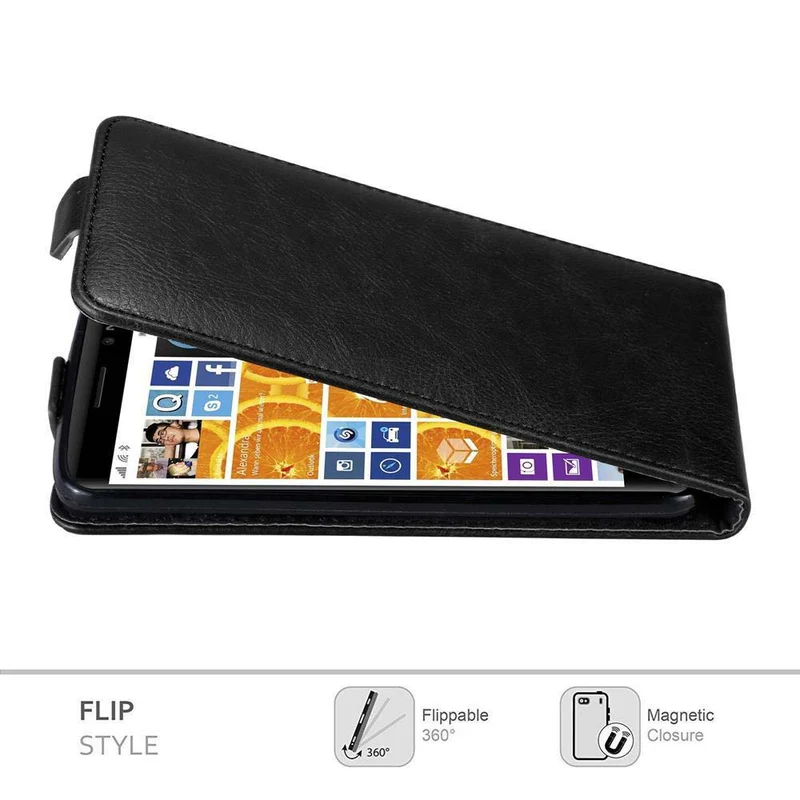 Cadorabo Hülle kompatibel mit Nokia Lumia 830 Schutzhülle im Flip Design mit Magnetverschluss