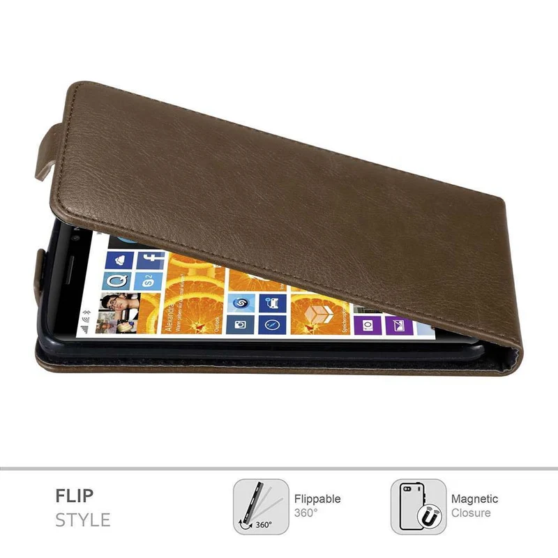 Cadorabo Hülle kompatibel mit Nokia Lumia 830 Schutzhülle im Flip Design mit Magnetverschluss