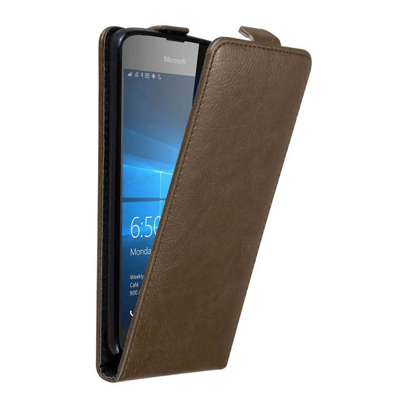 Cadorabo Hülle kompatibel mit Nokia Lumia 650 Schutzhülle im Flip Design mit Magnetverschluss