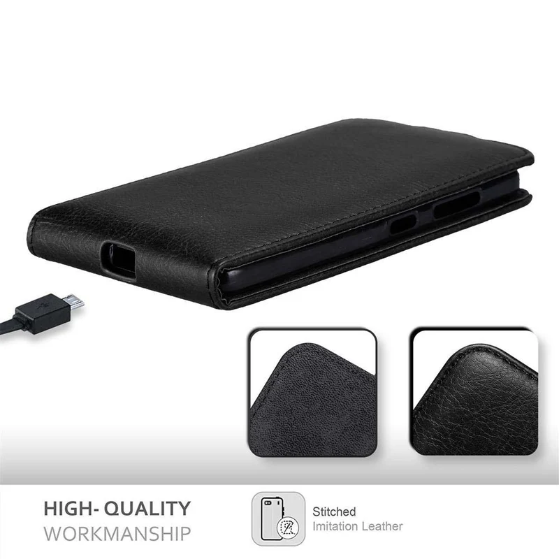 Cadorabo Hülle kompatibel mit Nokia Lumia 650 Schutzhülle im Flip Design mit Magnetverschluss