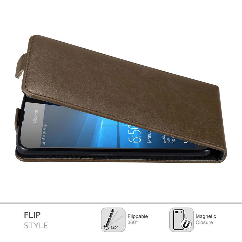 Cadorabo Hülle kompatibel mit Nokia Lumia 650 Schutzhülle im Flip Design mit Magnetverschluss