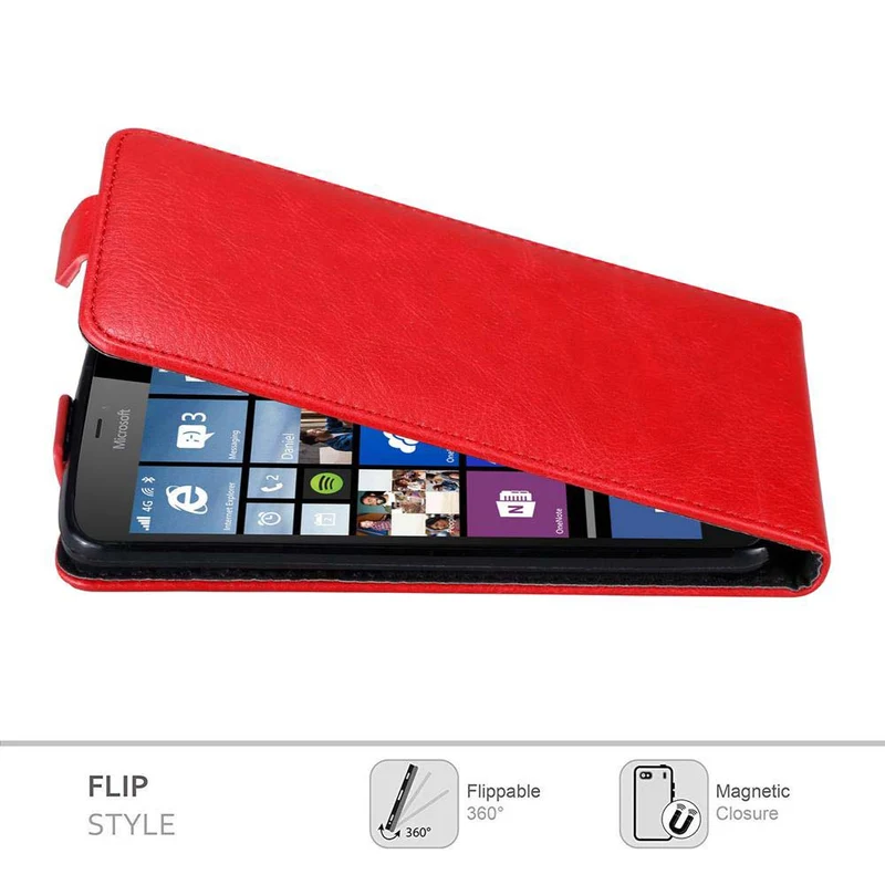Cadorabo Hülle kompatibel mit Nokia Lumia 640 XL Schutzhülle im Flip Design mit Magnetverschluss