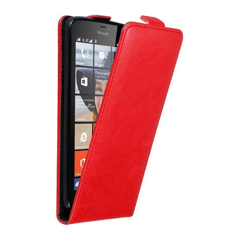 Cadorabo Hülle kompatibel mit Nokia Lumia 640 Schutzhülle im Flip Design mit Magnetverschluss