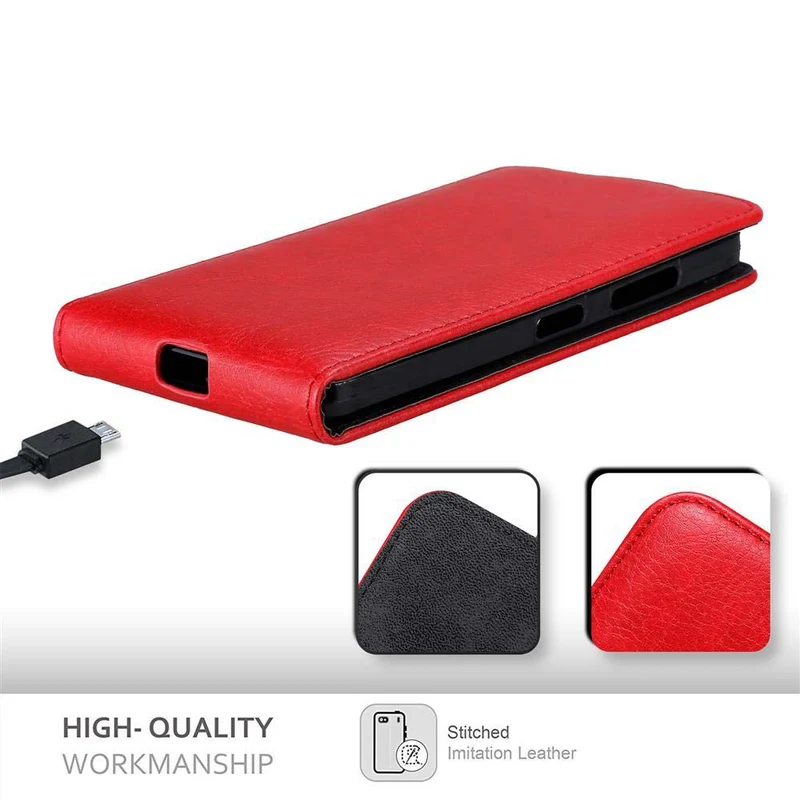Cadorabo Hülle kompatibel mit Nokia Lumia 640 Schutzhülle im Flip Design mit Magnetverschluss