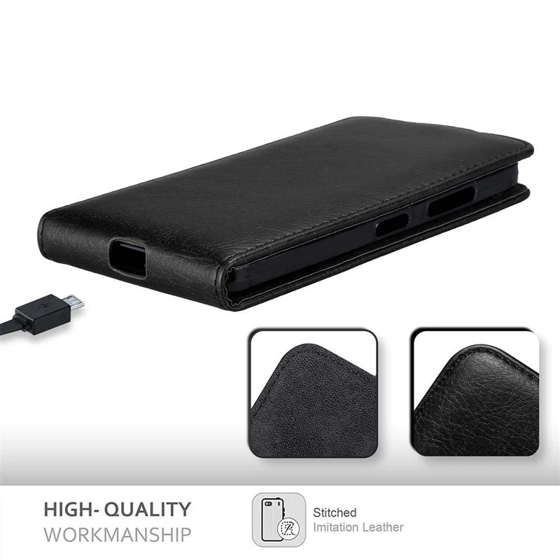 Cadorabo Hülle kompatibel mit Nokia Lumia 640 Schutzhülle im Flip Design mit Magnetverschluss