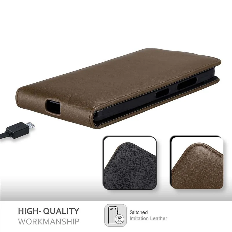 Cadorabo Hülle kompatibel mit Nokia Lumia 640 Schutzhülle im Flip Design mit Magnetverschluss