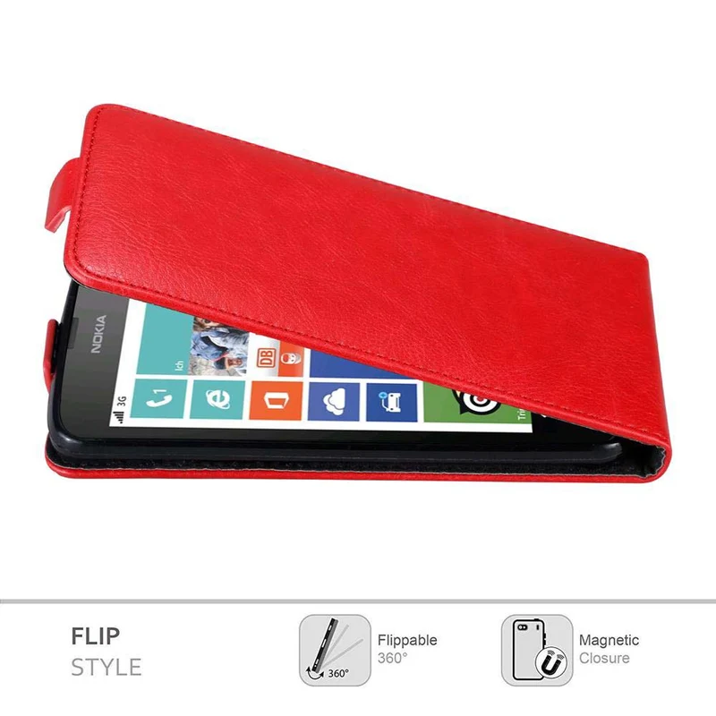 Cadorabo Hülle kompatibel mit Nokia Lumia 630 / 635 Schutzhülle im Flip Design mit Magnetverschluss