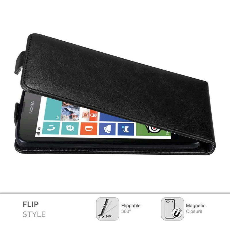 Cadorabo Hülle kompatibel mit Nokia Lumia 630 / 635 Schutzhülle im Flip Design mit Magnetverschluss