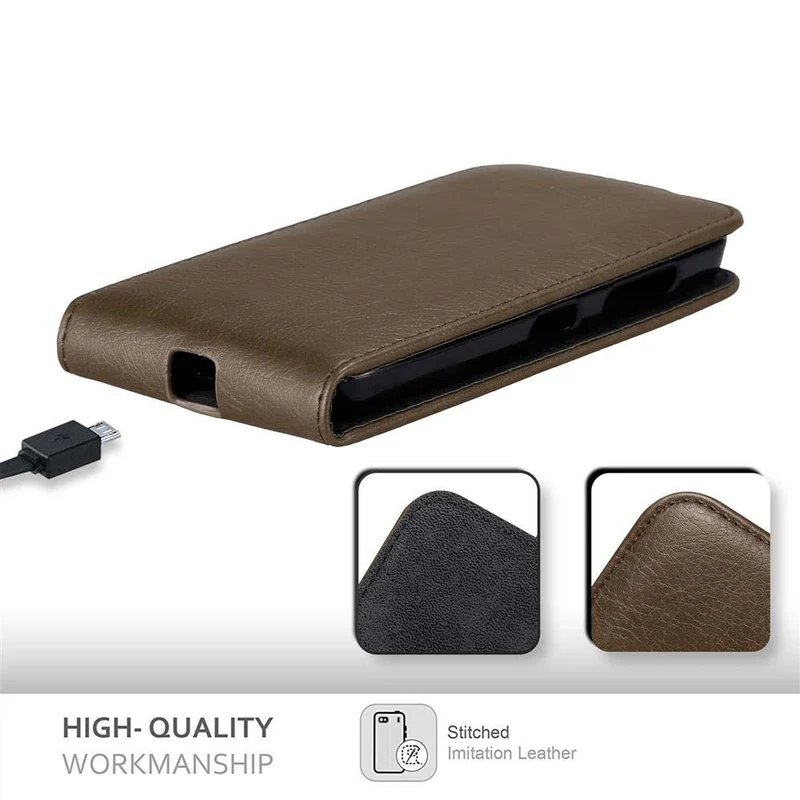 Cadorabo Hülle kompatibel mit Nokia Lumia 630 / 635 Schutzhülle im Flip Design mit Magnetverschluss