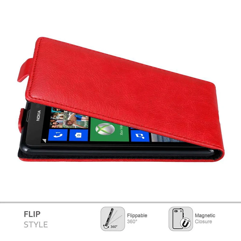Cadorabo Hülle kompatibel mit Nokia Lumia 625 Schutzhülle im Flip Design mit Magnetverschluss