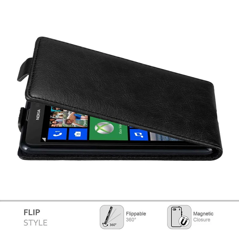 Cadorabo Hülle kompatibel mit Nokia Lumia 625 Schutzhülle im Flip Design mit Magnetverschluss