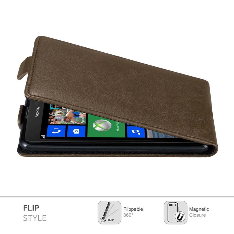 Cadorabo Hülle kompatibel mit Nokia Lumia 625 Schutzhülle im Flip Design mit Magnetverschluss