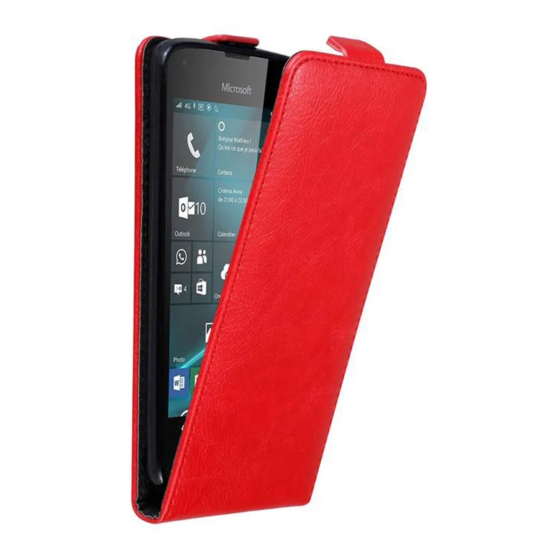 Cadorabo Hülle kompatibel mit Nokia Lumia 550 Schutzhülle im Flip Design mit Magnetverschluss