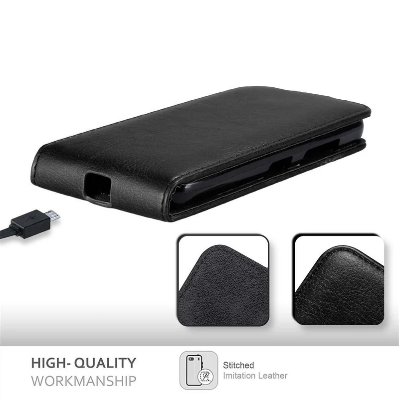 Cadorabo Hülle kompatibel mit Nokia Lumia 550 Schutzhülle im Flip Design mit Magnetverschluss