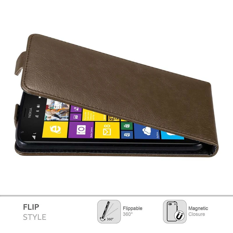 Cadorabo Hülle kompatibel mit Nokia Lumia 1520 Schutzhülle im Flip Design mit Magnetverschluss