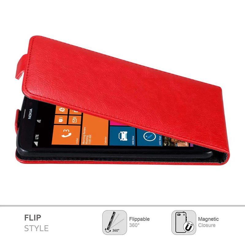 Cadorabo Hülle kompatibel mit Nokia Lumia 1320 Schutzhülle im Flip Design mit Magnetverschluss