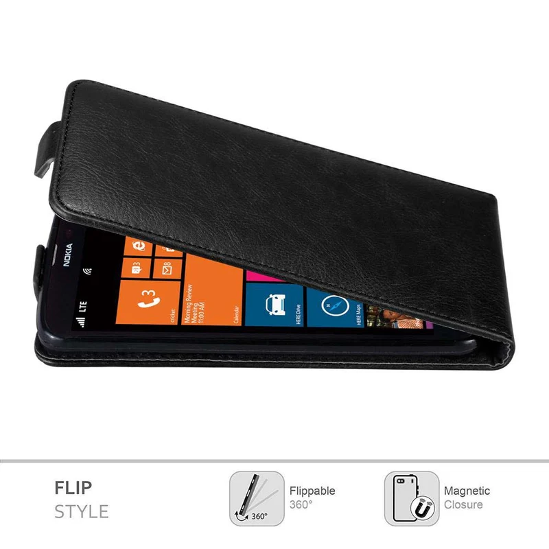 Cadorabo Hülle kompatibel mit Nokia Lumia 1320 Schutzhülle im Flip Design mit Magnetverschluss