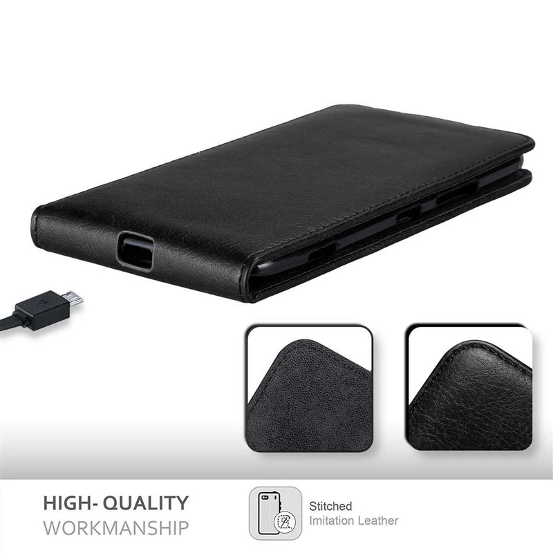 Cadorabo Hülle kompatibel mit Nokia Lumia 1320 Schutzhülle im Flip Design mit Magnetverschluss