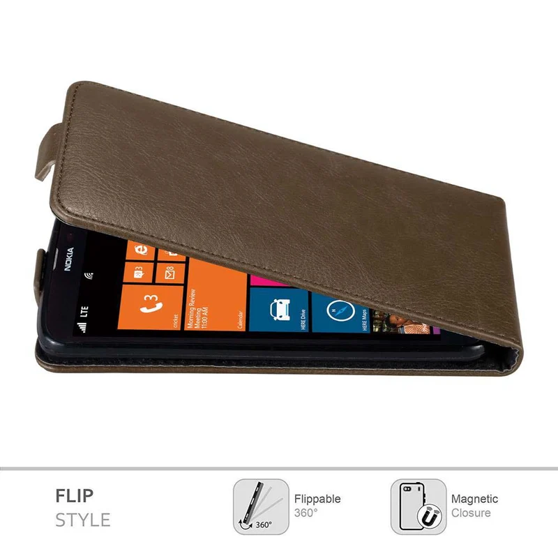 Cadorabo Hülle kompatibel mit Nokia Lumia 1320 Schutzhülle im Flip Design mit Magnetverschluss