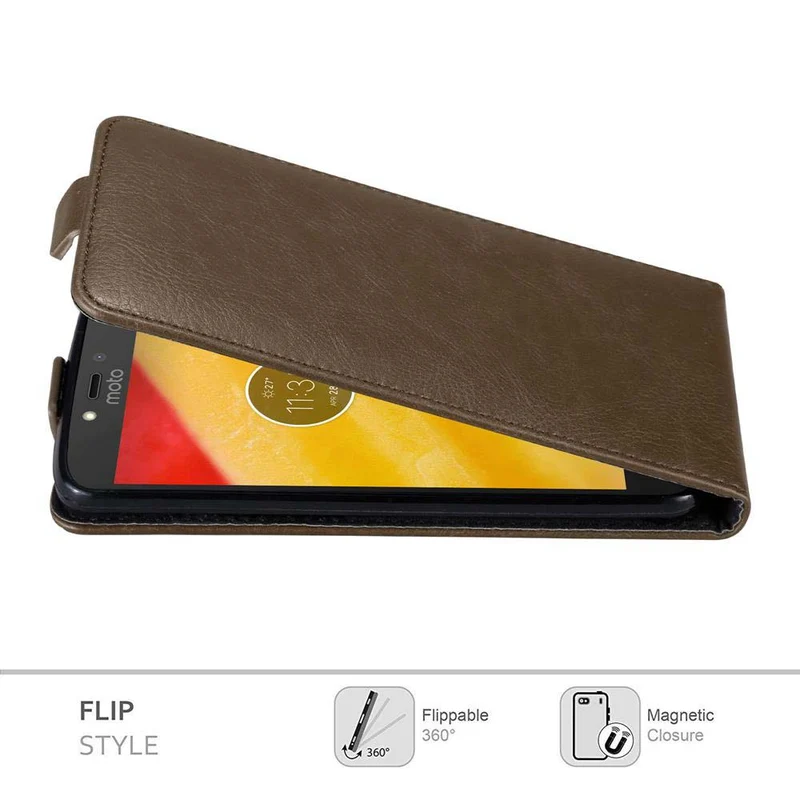 Cadorabo Hülle kompatibel mit Motorola MOTO C PLUS Schutzhülle im Flip Design mit Magnetverschluss