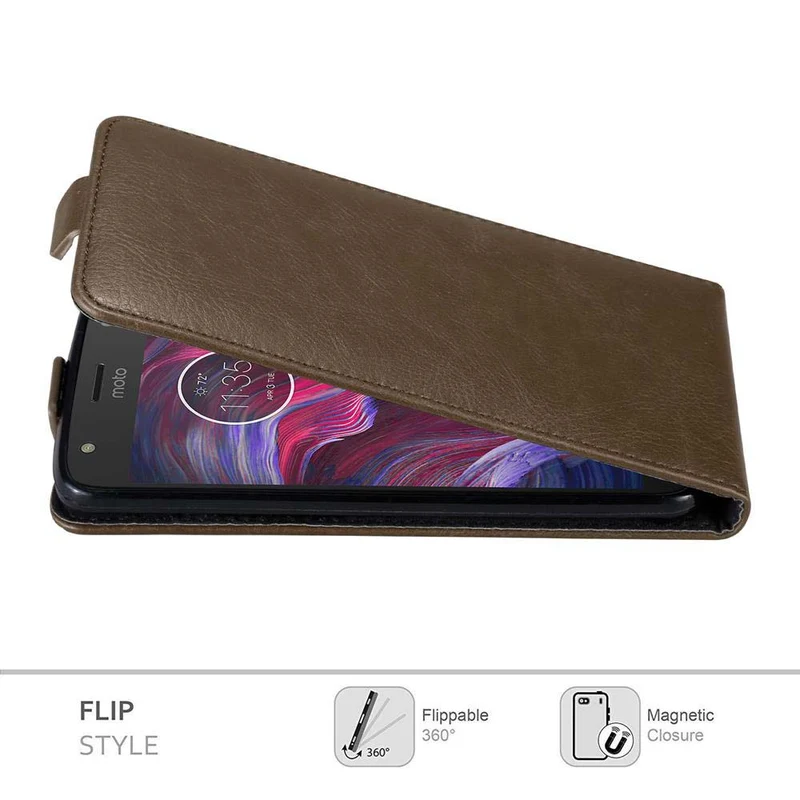 Cadorabo Hülle kompatibel mit Motorola MOTO X4 Schutzhülle im Flip Design mit Magnetverschluss