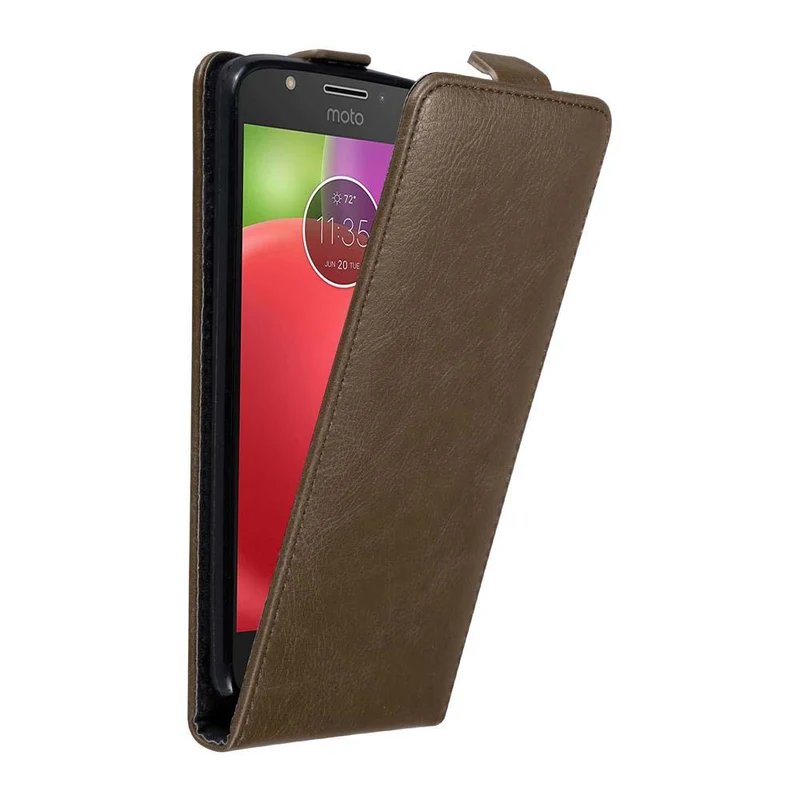 Cadorabo Hülle kompatibel mit Motorola MOTO E4 Schutzhülle im Flip Design mit Magnetverschluss