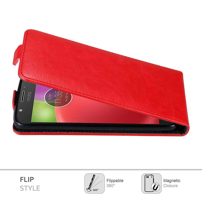 Cadorabo Hülle kompatibel mit Motorola MOTO E4 Schutzhülle im Flip Design mit Magnetverschluss