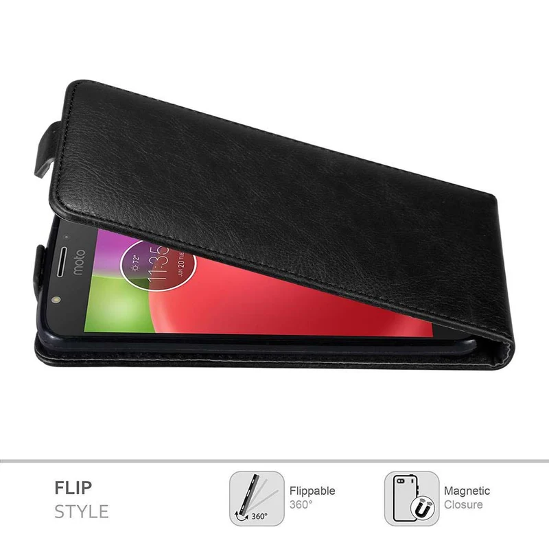 Cadorabo Hülle kompatibel mit Motorola MOTO E4 Schutzhülle im Flip Design mit Magnetverschluss