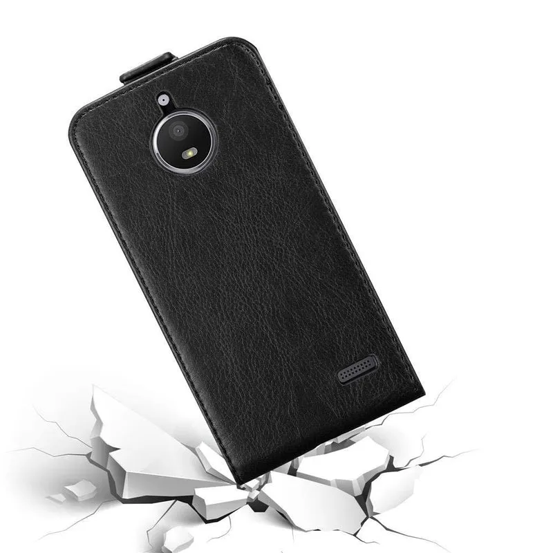 Cadorabo Hülle kompatibel mit Motorola MOTO E4 Schutzhülle im Flip Design mit Magnetverschluss