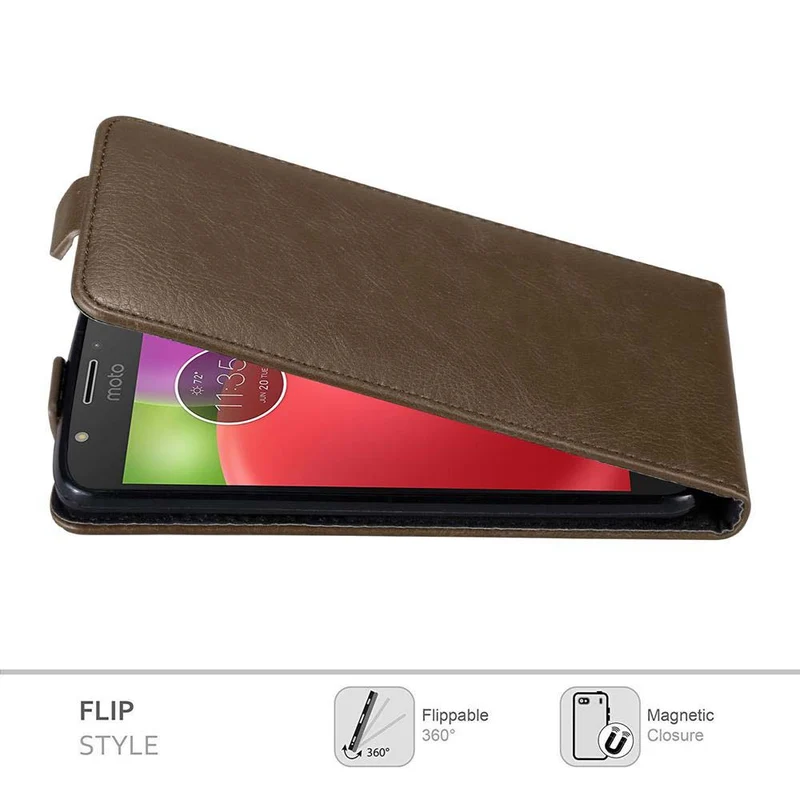 Cadorabo Hülle kompatibel mit Motorola MOTO E4 Schutzhülle im Flip Design mit Magnetverschluss