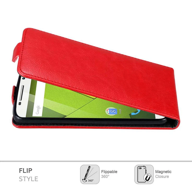 Cadorabo Hülle kompatibel mit Motorola MOTO X PLAY Schutzhülle im Flip Design mit Magnetverschluss