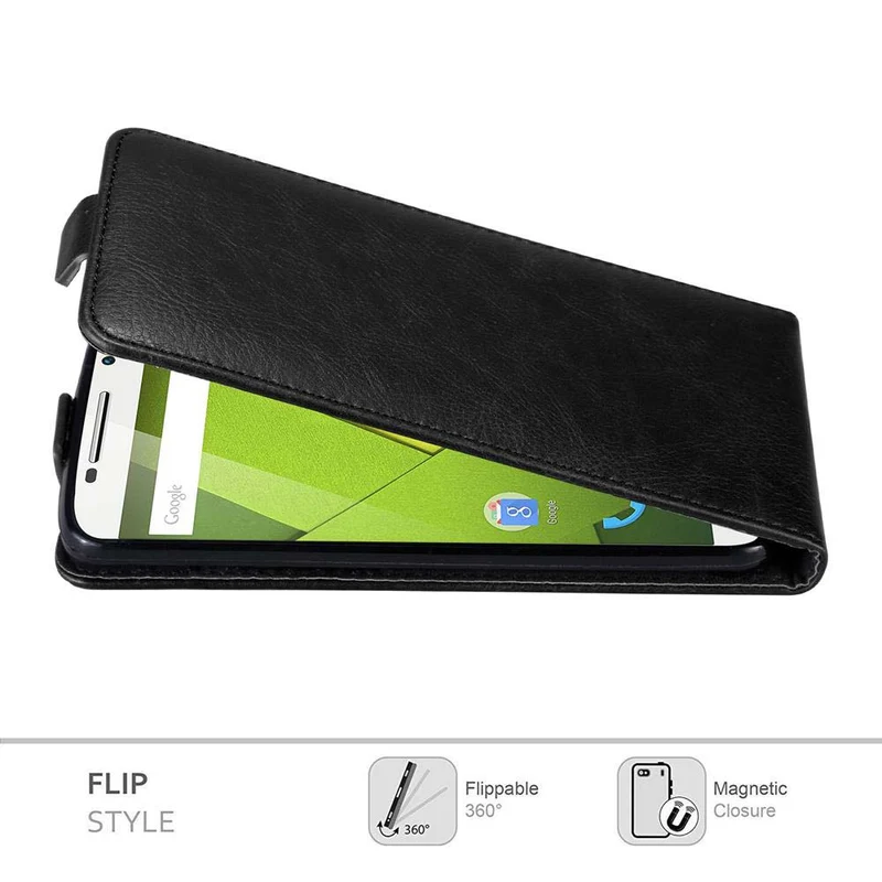 Cadorabo Hülle kompatibel mit Motorola MOTO X PLAY Schutzhülle im Flip Design mit Magnetverschluss