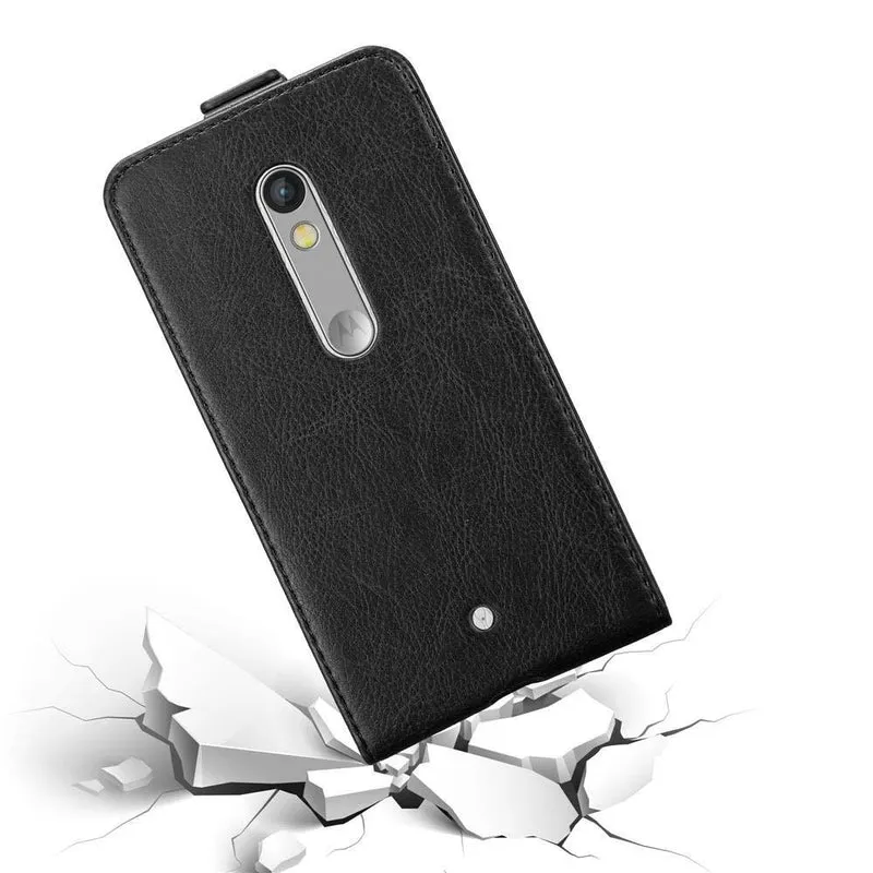 Cadorabo Hülle kompatibel mit Motorola MOTO X PLAY Schutzhülle im Flip Design mit Magnetverschluss