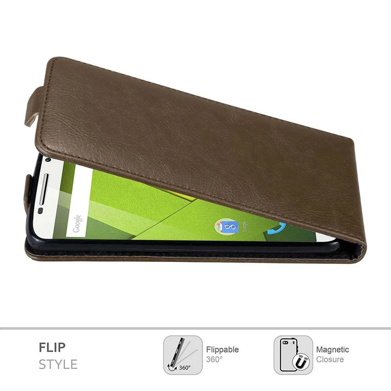 Cadorabo Hülle kompatibel mit Motorola MOTO X PLAY Schutzhülle im Flip Design mit Magnetverschluss
