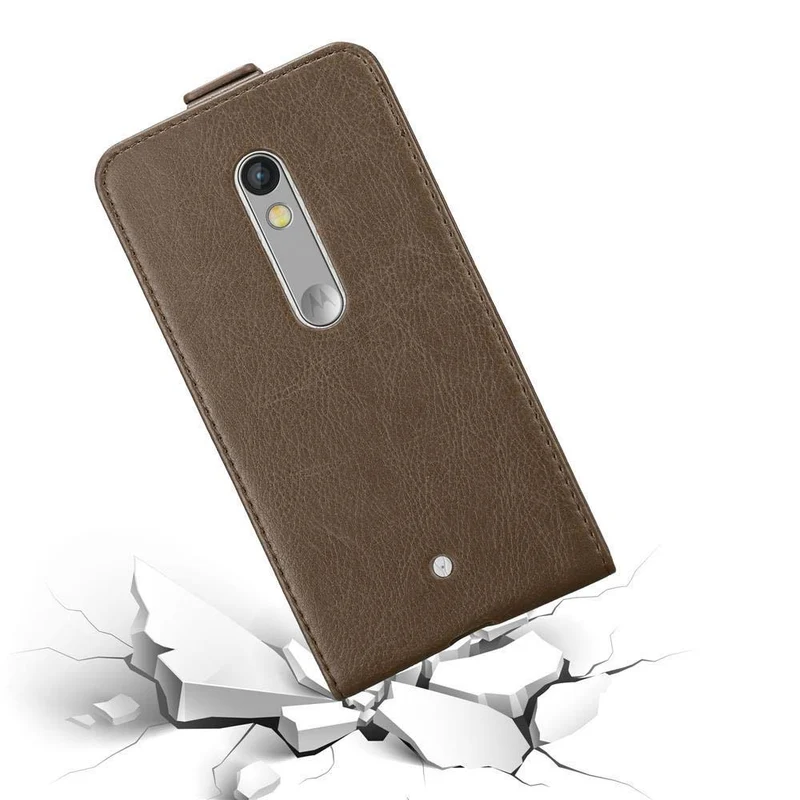 Cadorabo Hülle kompatibel mit Motorola MOTO X PLAY Schutzhülle im Flip Design mit Magnetverschluss