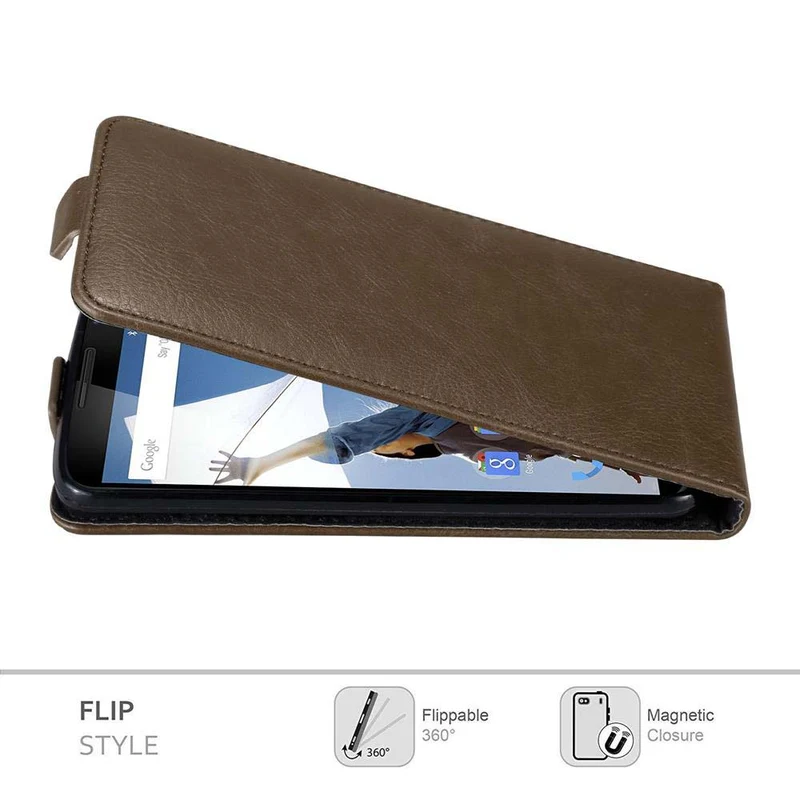 Cadorabo Hülle kompatibel mit Motorola Google NEXUS 6 Schutzhülle im Flip Design mit Magnetverschluss