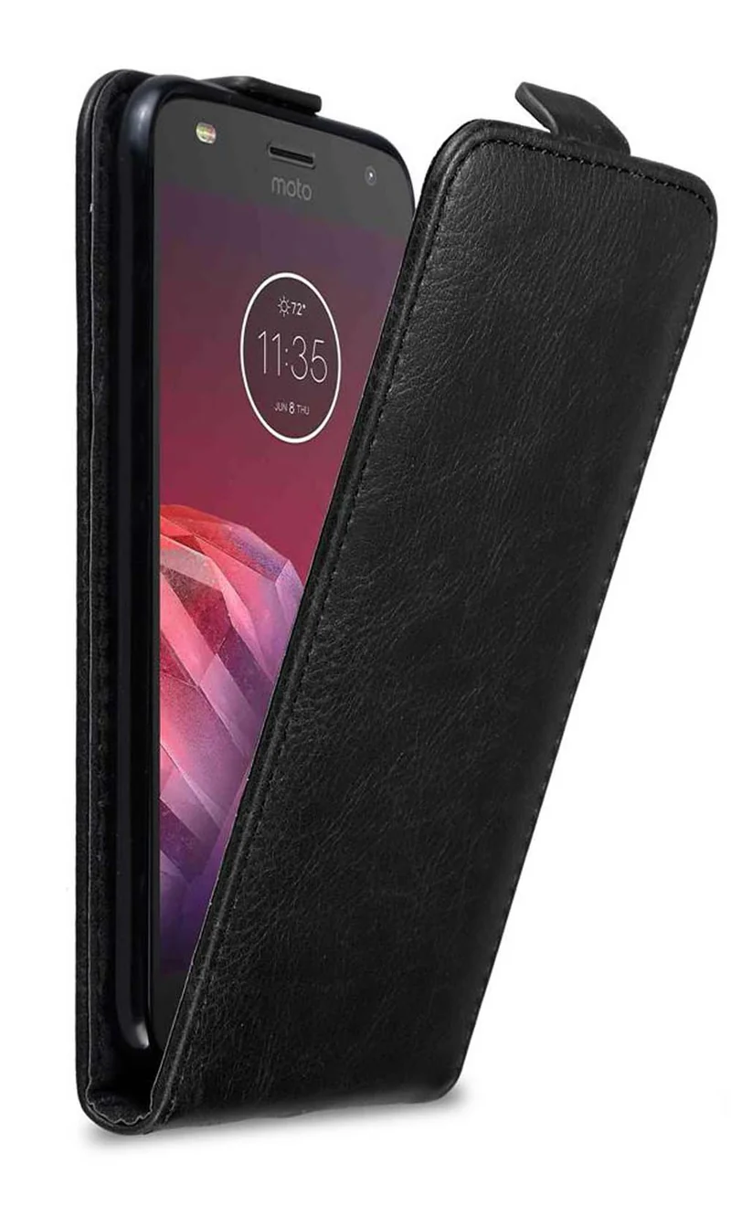 Cadorabo Hülle kompatibel mit Motorola MOTO Z2 PLAY / Z2 FORCE Schutzhülle im Flip Design mit Magnetverschluss