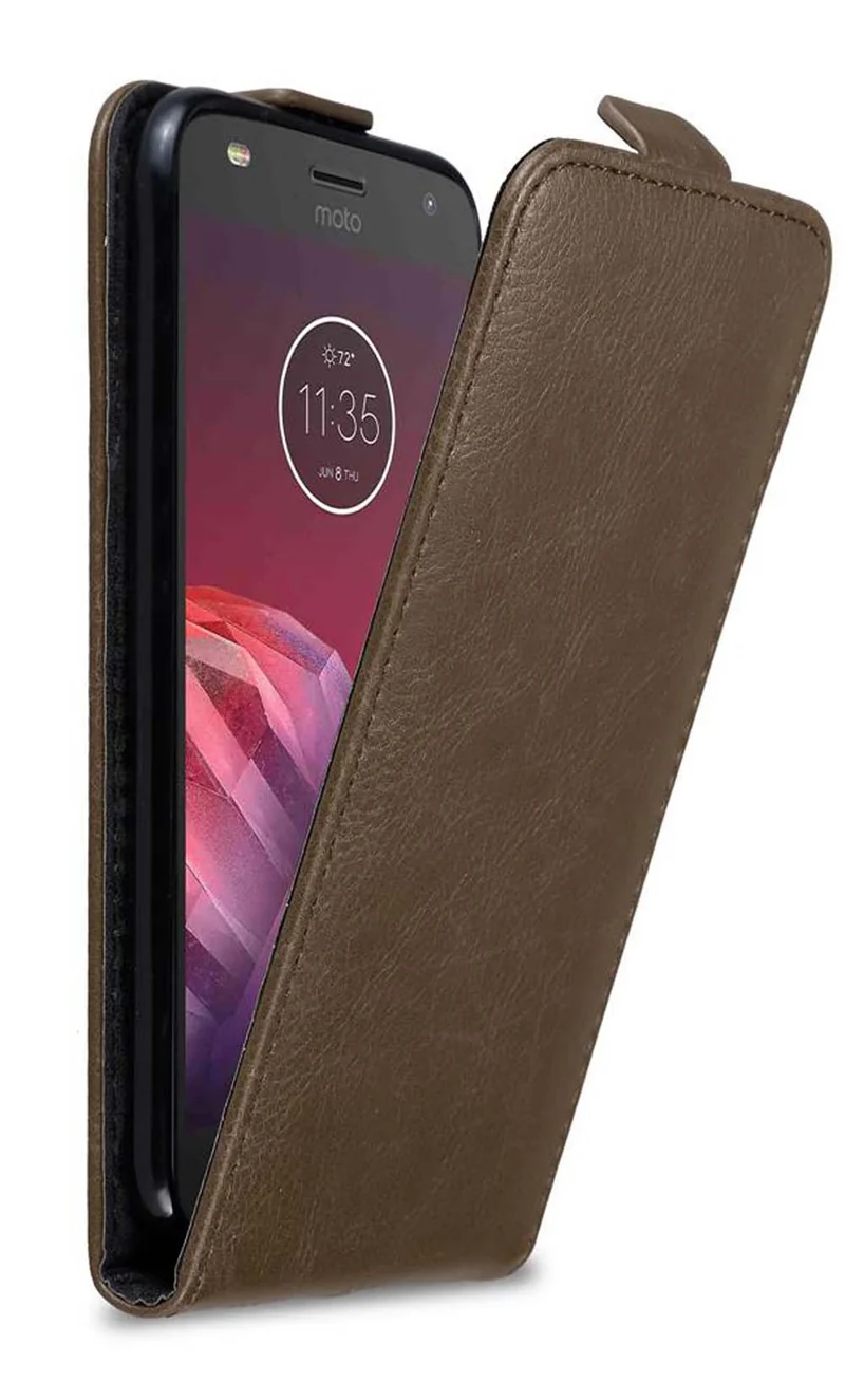 Cadorabo Hülle kompatibel mit Motorola MOTO Z2 PLAY / Z2 FORCE Schutzhülle im Flip Design mit Magnetverschluss