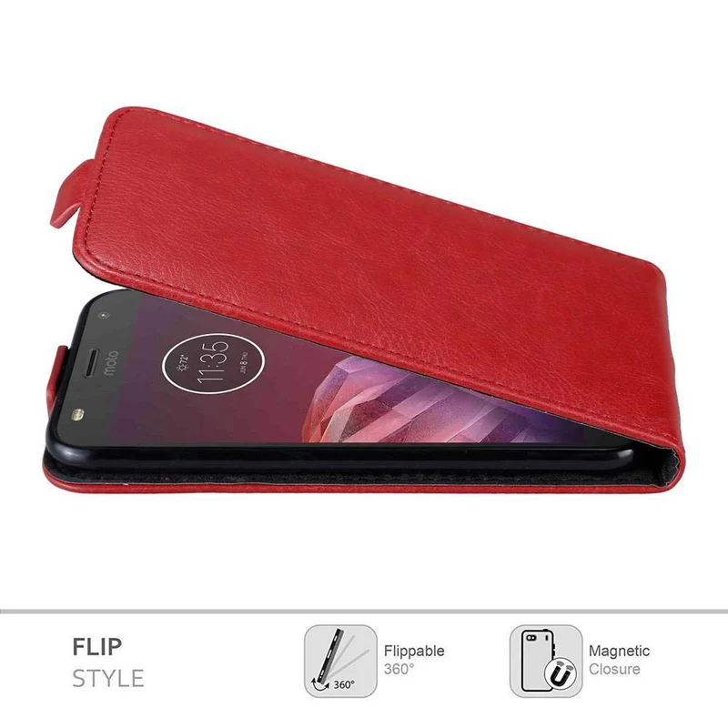 Cadorabo Hülle kompatibel mit Motorola MOTO Z2 PLAY / Z2 FORCE Schutzhülle im Flip Design mit Magnetverschluss