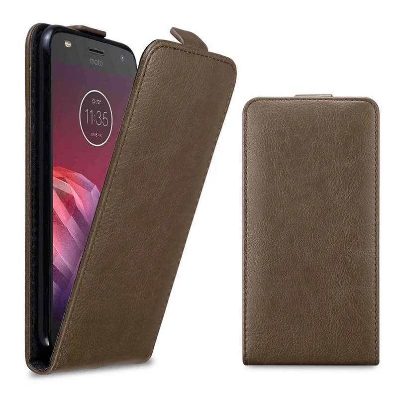 Cadorabo Hülle kompatibel mit Motorola MOTO Z2 PLAY / Z2 FORCE Schutzhülle im Flip Design mit Magnetverschluss