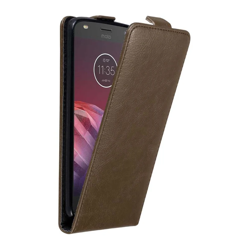 Cadorabo Hülle kompatibel mit Motorola MOTO Z2 Schutzhülle im Flip Design mit Magnetverschluss