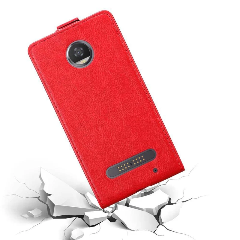 Cadorabo Hülle kompatibel mit Motorola MOTO Z2 Schutzhülle im Flip Design mit Magnetverschluss