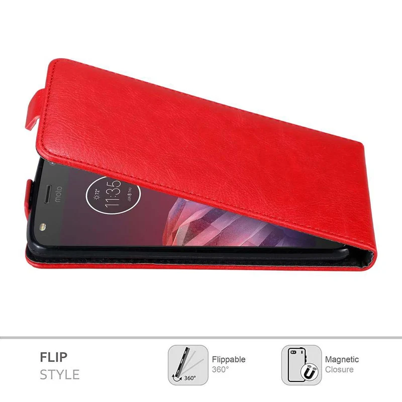 Cadorabo Hülle kompatibel mit Motorola MOTO Z2 Schutzhülle im Flip Design mit Magnetverschluss