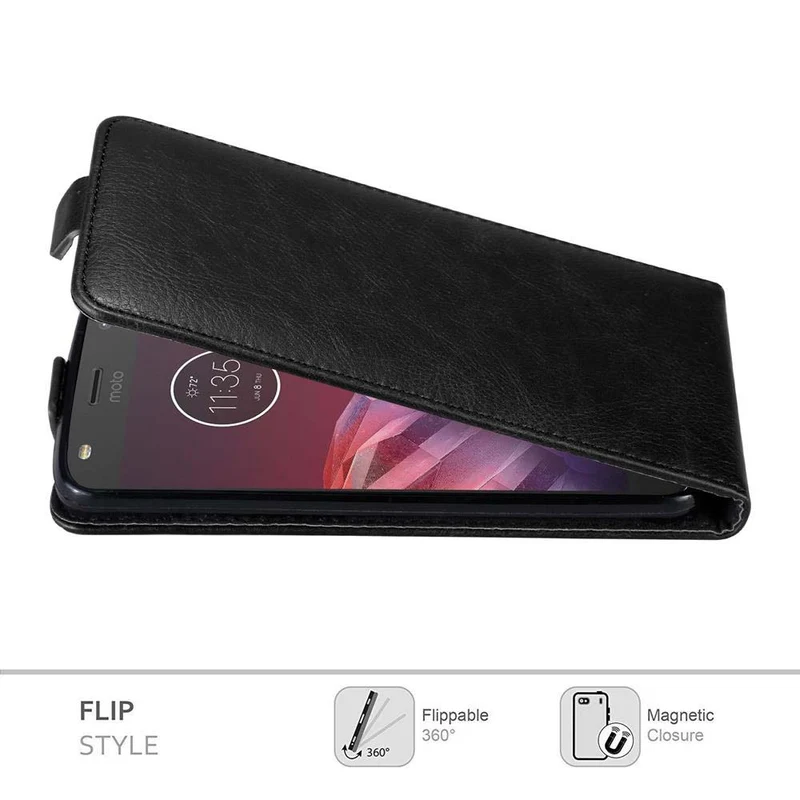 Cadorabo Hülle kompatibel mit Motorola MOTO Z2 Schutzhülle im Flip Design mit Magnetverschluss