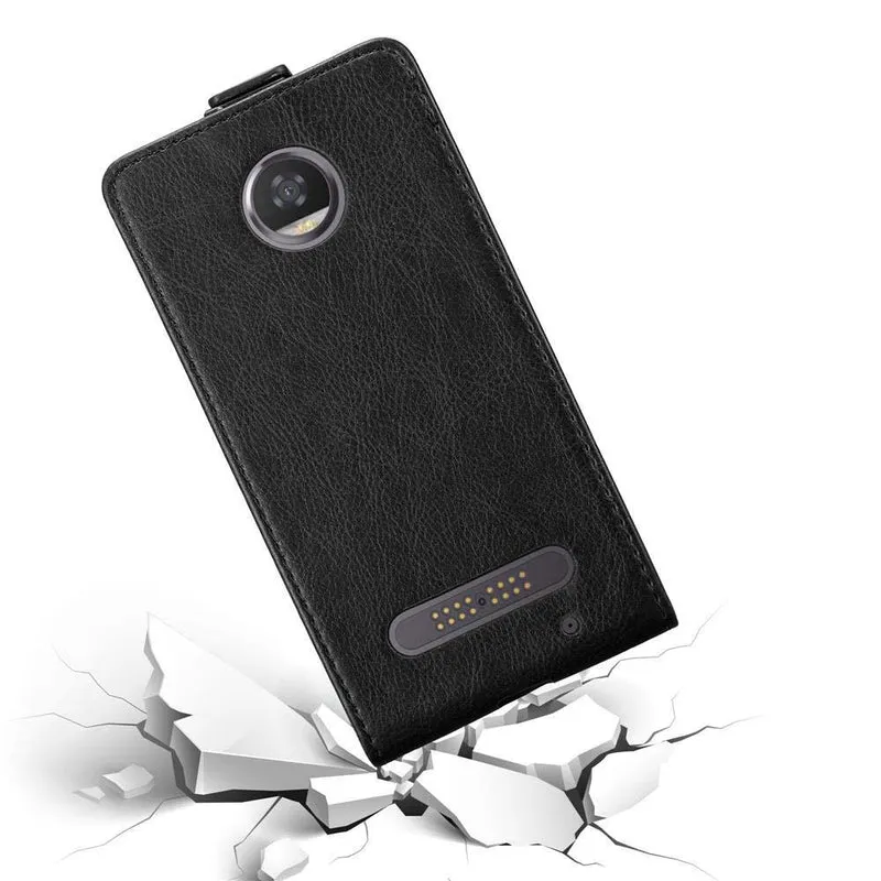 Cadorabo Hülle kompatibel mit Motorola MOTO Z2 Schutzhülle im Flip Design mit Magnetverschluss