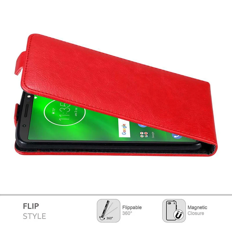 Cadorabo Hülle kompatibel mit Motorola MOTO G6 PLUS Schutzhülle im Flip Design mit Magnetverschluss