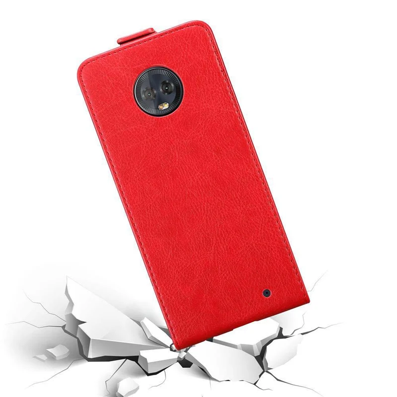 Cadorabo Hülle kompatibel mit Motorola MOTO G6 PLUS Schutzhülle im Flip Design mit Magnetverschluss