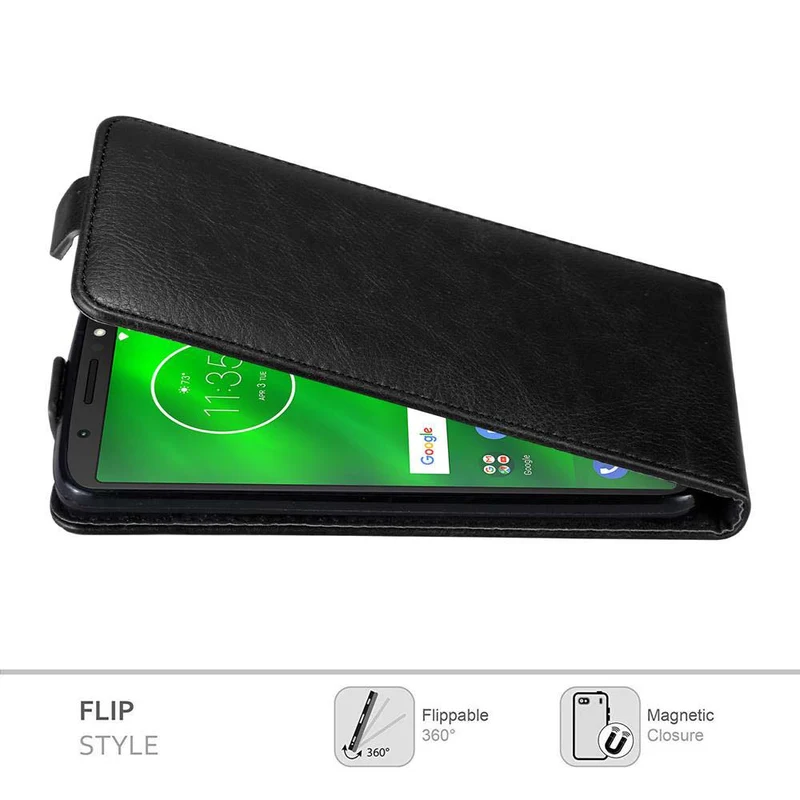 Cadorabo Hülle kompatibel mit Motorola MOTO G6 PLUS Schutzhülle im Flip Design mit Magnetverschluss